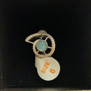Shell ring; teal ice crystal ring Mermaid Vibes💙